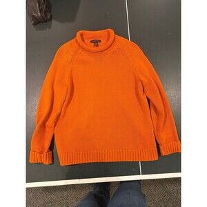 Sweater lands end women’s size medium roll neck sweater orange
